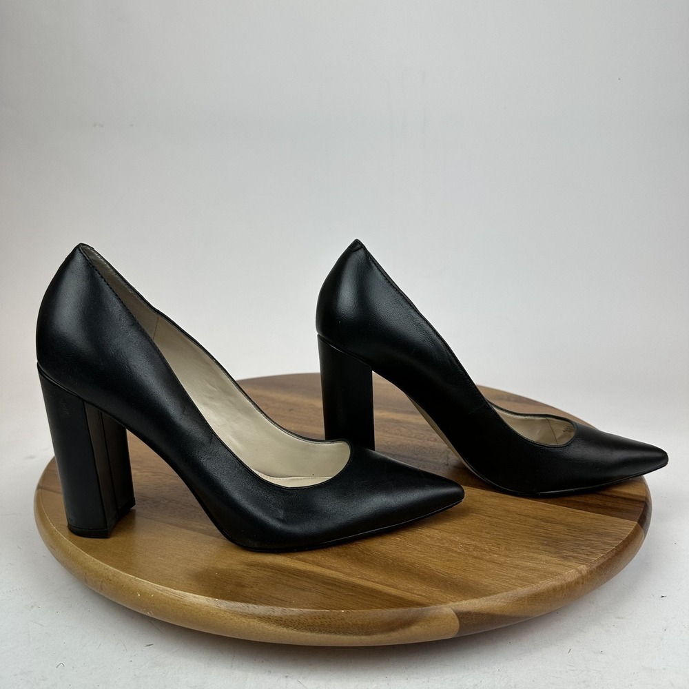 Womens Marc Fisher LTD Abilene‎ Black Leather High Heeled Pumps Size 9 M GUC